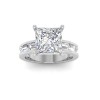 2.5 Ct Princess Lab Diamond Channel Set Baguette Engagement Ring