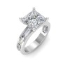 2.5 Ct Princess Lab Diamond Channel Set Baguette Engagement Ring