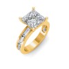 4 Ct Princess Lab Diamond Channel Set Baguette Engagement Ring