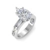 2.5 Ct Pear Colorless Lab Diamond Channel Set Baguette Engagement Ring