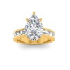 4 Ct Pear Lab Diamond Channel Set Baguette Engagement Ring