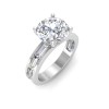 2.5 Ct Round Lab Diamond Channel Set Baguette Engagement Ring