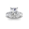 2.5 Ct Radiant Moissanite Wide Band Solitaire Engagement Ring