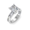 2.5 Ct Radiant Moissanite Wide Band Solitaire Engagement Ring