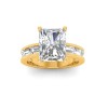 4 Ct Radiant Lab Diamond Channel Set Baguette Engagement Ring