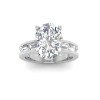 2.5 Ct Oval Moissanite Wide Band Solitaire Engagement Ring