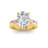 3 Ct Oval Lab Diamond Channel Set Baguette Engagement Ring
