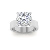 2.5 Ct Cushion Moissanite Wide Band Solitaire Engagement Ring