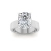 2 Ct Elongated Cushion Lab Diamond Wide Band Solitaire Engagement Ring