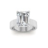 2 Ct Emerald Colorless Lab Diamond Wide Band Solitaire Engagement Ring