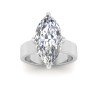 2.5 Ct Marquise Moissanite Wide Band Solitaire Engagement Ring
