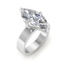2.5 Ct Marquise Moissanite Wide Band Solitaire Engagement Ring