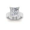 2.5 Ct Princess Lab Diamond Wide Band Solitaire Engagement Ring