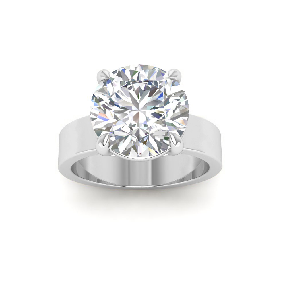 2.5 Ct Round Lab Diamond Wide Band Solitaire Engagement Ring