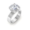 2.5 Ct Round Lab Diamond Wide Band Solitaire Engagement Ring