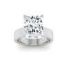 2.5 Ct Radiant Moissanite Wide Band Solitaire Engagement Ring