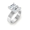 2.5 Ct Radiant Moissanite Wide Band Solitaire Engagement Ring