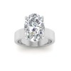 2.5 Ct Oval Moissanite Wide Band Solitaire Engagement Ring