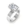 2.5 Ct Oval Moissanite Wide Band Solitaire Engagement Ring