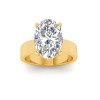 2 Ct Oval Lab Diamond Wide Band Solitaire Engagement Ring