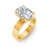 2 Ct Oval Lab Diamond Wide Band Solitaire Engagement Ring
