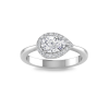 1.40 Ctw Pear CZ East West Halo Engagement Ring
