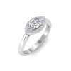 .50 Ct Marquise Moissanite & .12 Ctw Diamond Halo Engagement Ring