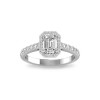 1 Ct Emerald Lab Diamond & .41 Ctw Diamond Pavé Halo Engagement Ring
