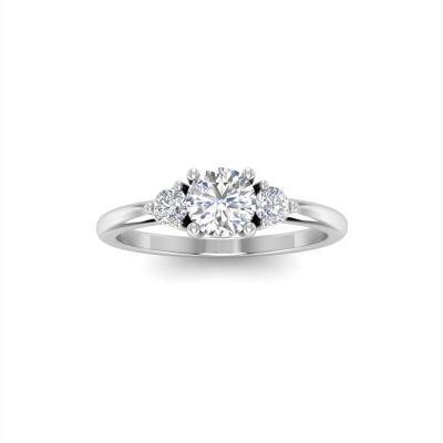 .66 Ctw CZ Adore Three Stone Enagagement Ring