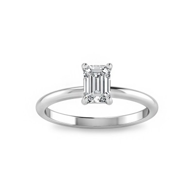 .75 Ct Emerald Moissanite Solitaire Ring