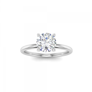 1 Ct Round Lab Diamond & .06 Ctw Diamond Secret Halo Solitaire Ring