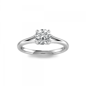 1 Ct Round Lab Diamond Split Shank Solitaire Ring