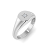 Diamond Sunburst Signet Ring