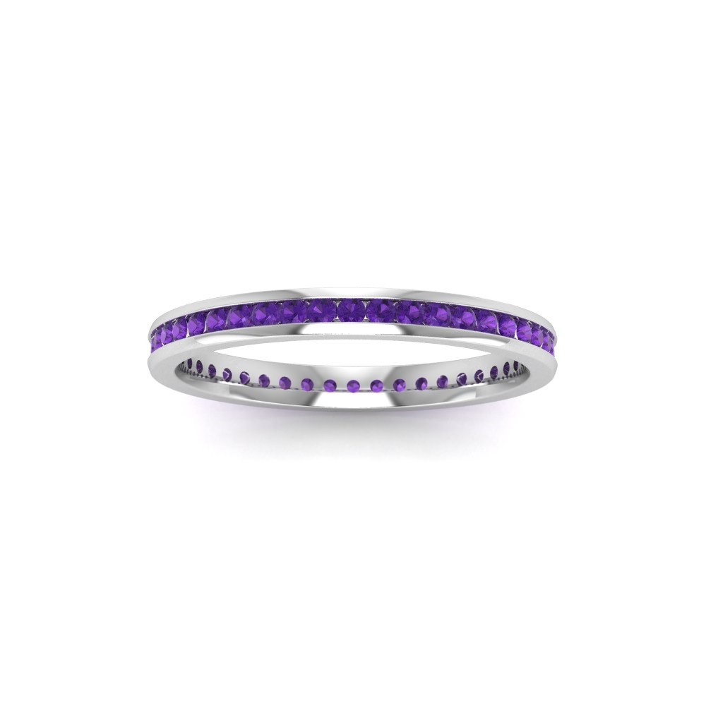 .50 Ctw Amethyst Channel Set Birthstone Eternity Ring