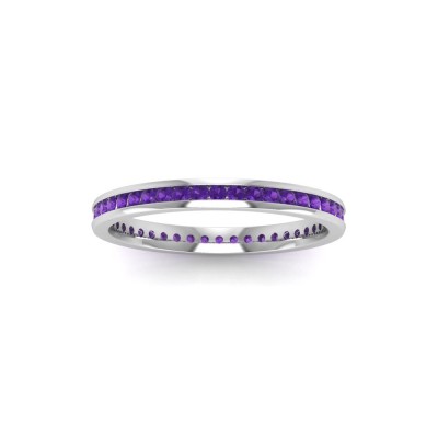 .50 Ctw Amethyst Channel Set Birthstone Eternity Ring