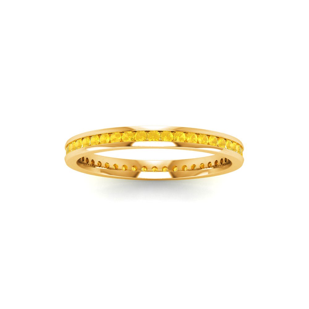 .50 Ctw Citrine Channel Set Birthstone Eternity Ring