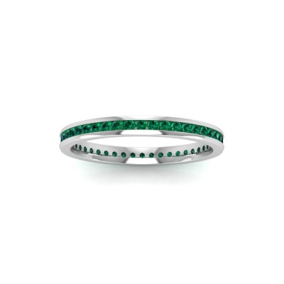 .50 Ctw Emerald Channel Set Birthstone Eternity Ring