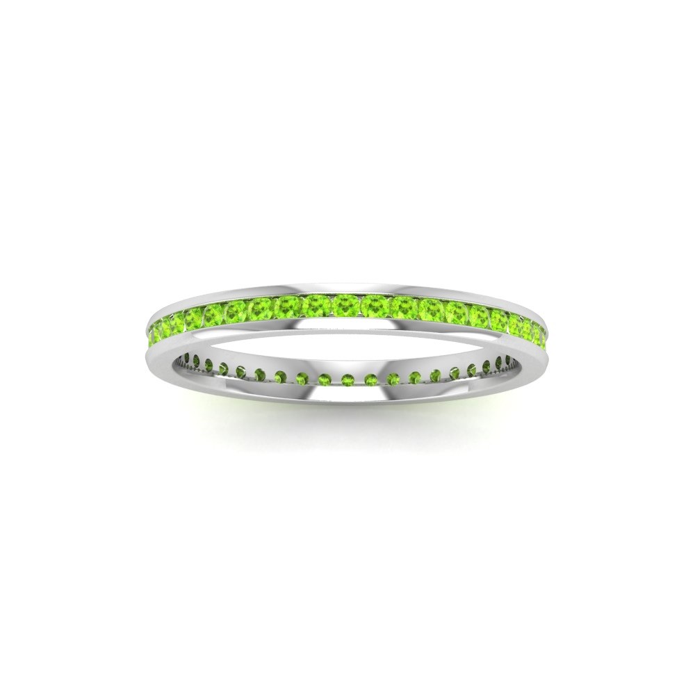 .50 Ctw Peridot Channel Set Birthstone Eternity Ring