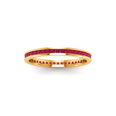 .50 Ctw Ruby Channel Set Birthstone Eternity Ring