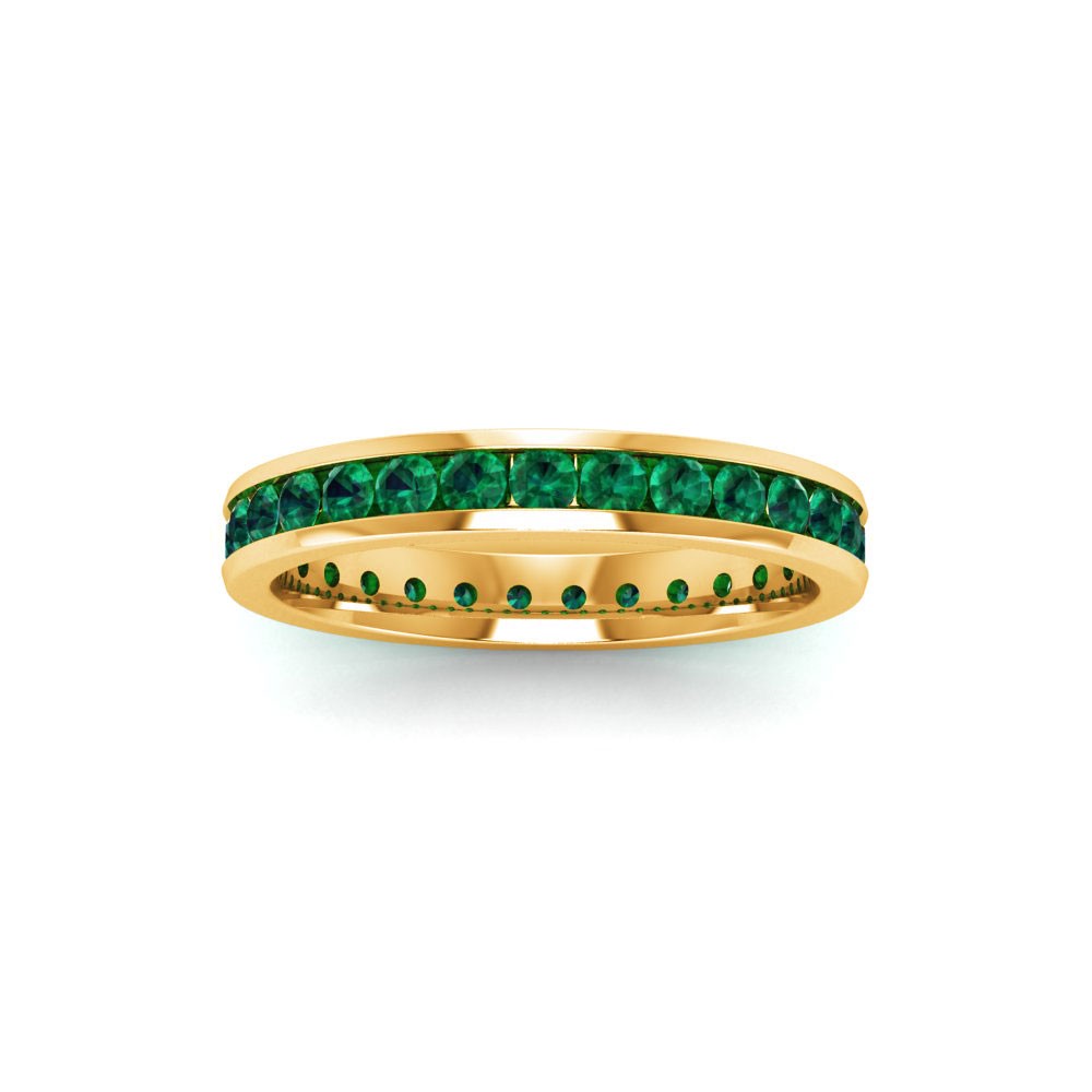 1 Ctw Emerald Channel Set Birthstone Eternity Ring