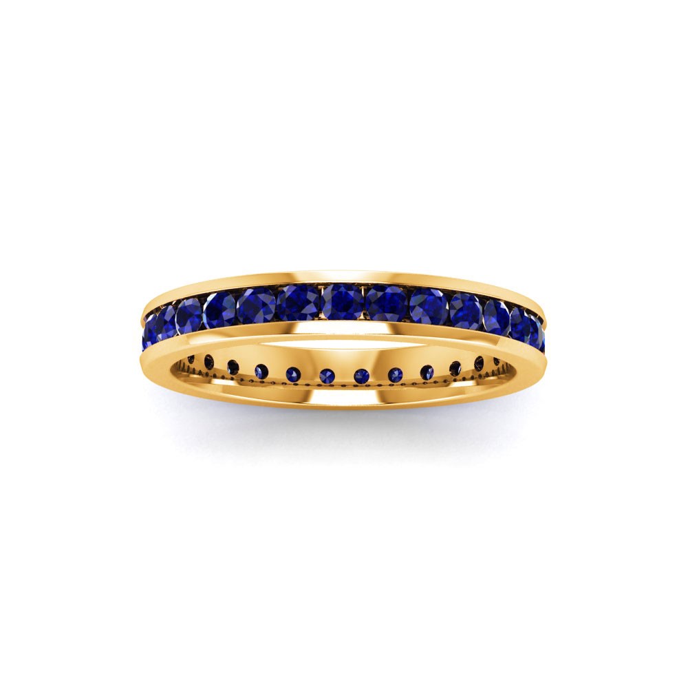 1 Ctw Sapphire Channel Set Birthstone Eternity Ring