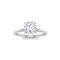 1 Ct Round Moissanite & .06 Ctw Diamond Secret Halo Solitaire Ring